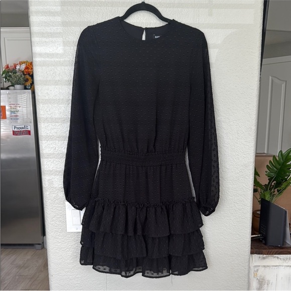 Express Black Ruffled Dress - Picture 2 of 2